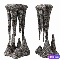 Cave stone 3D Model Vray