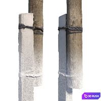 Pillar with concrete support 3D Model Vray