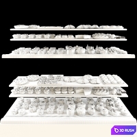 Showcase in a pastry shop with desserts, sweets and other different cakes 4 3D Model Vray