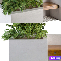 Outdoor Bench with FlowerBox 3D Model Vray, Corona