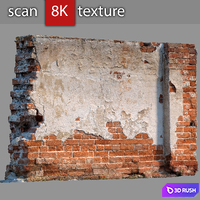 Brick wall with destruction 61 3D Model Vray