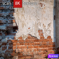 Brick wall with destruction 61 3D Model Vray