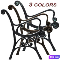 Park Bench 03 3D Model Vray, Corona