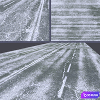 Snow covered road 3D Model Vray, Corona