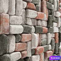 Block stone decor 3D Model Vray