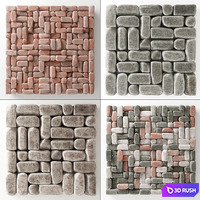 Block stone decor 3D Model Vray