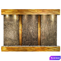 Wall watter waterfall 3D Model Vray, Corona