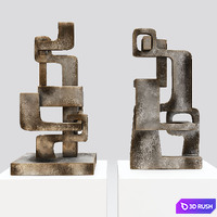 A set of 2 sculptures. 3D Model Vray