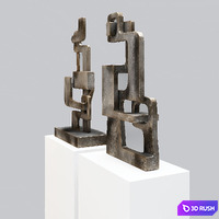 A set of 2 sculptures. 3D Model Vray