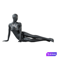 Black female mannequin in a lying pose 51 3D Model Vray