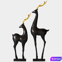 Deer_statue 3D Model Vray, Corona