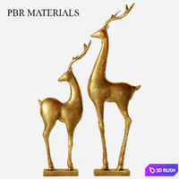 Deer_statue 3D Model Vray, Corona