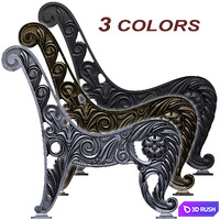 Park Bench 04 3D Model Vray, Corona