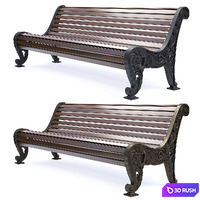 Park Bench 04 3D Model Vray, Corona