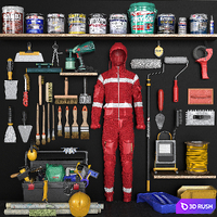 Garage tools set 9 3D Model Vray