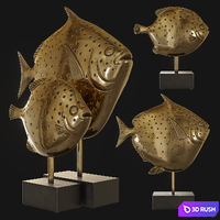 Kare Fish Big and Small 3D Model Vray, Corona