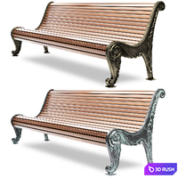 Park Bench 05 3D Model Vray, Corona