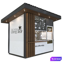 Coffee shop 3D Model Corona