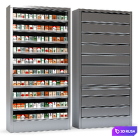 Display case for cigarettes with metal blinds 3D Model
