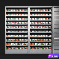 Display case for cigarettes with metal blinds 3D Model Vray, Corona