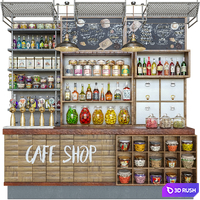 CoffeShop-98 3D Model Vray, Corona