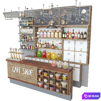 CoffeShop-98 3D Model Vray, Corona