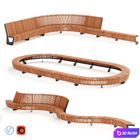 MMCITE. Park benches Landscape Compact 3D Model Vray, Corona