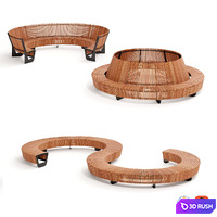 MMCITE. Park benches Landscape Compact 3D Model Vray, Corona