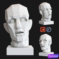 Gypsum Head "Chopping" by Gudon 3D Model Vray, Corona