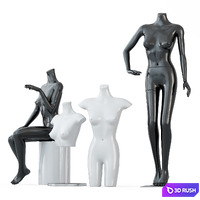 Four female mannequins 64 3D Model Vray