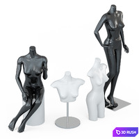 Four female mannequins 64 3D Model Vray