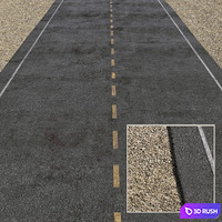 Road asphalt 3D Model Corona