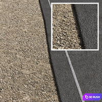 Road asphalt 3D Model Corona