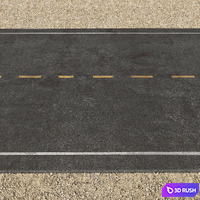 Road asphalt 3D Model Corona