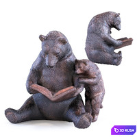 Deco Object Reading Bears 3D Model Corona