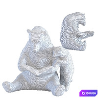 Deco Object Reading Bears 3D Model Corona