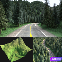 Green mountain 3D Model Corona