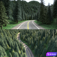 Green mountain 3D Model Corona