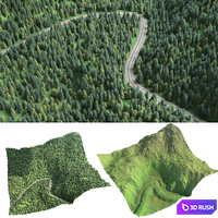 Green mountain 3D Model Corona