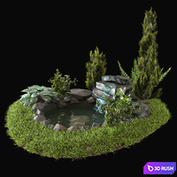 Alpine hill 3D Model Corona