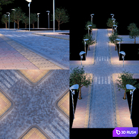 Paving and sidewalk 5 3D Model Vray