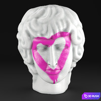 Plaster Head Antinous 3D Model Vray