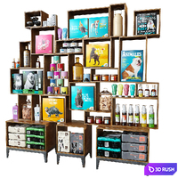 Pet shop shelves-15 3D Model Vray, Corona