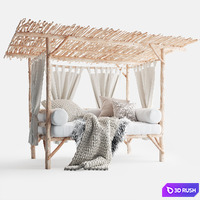 Serengeti daybed 3D Model Vray