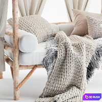 Serengeti daybed 3D Model Vray