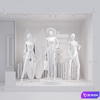 Womens Summer Storefront 004 3D Model Vray, Corona