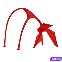 Flamingo sculpture in Chicago 3D Model Vray