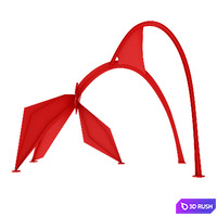 Flamingo sculpture in Chicago 3D Model Vray