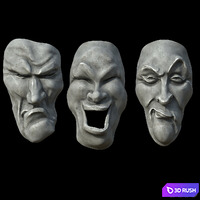 Grotesque masks 2 3D Model Corona