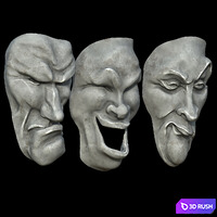 Grotesque masks 2 3D Model Corona